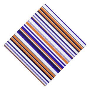 Cute blue orange stripes graduation cap topper