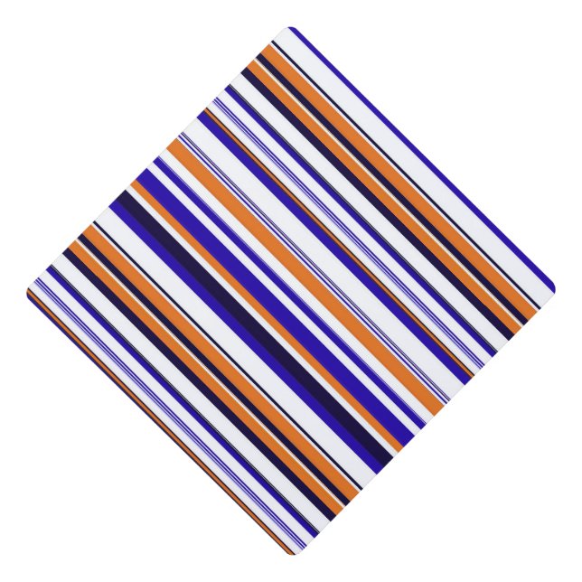 Cute blue orange stripes graduation cap topper (Front)