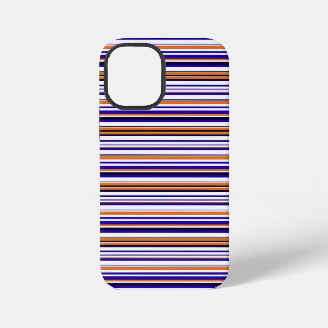 Cute blue orange stripes iPhone case (Back)