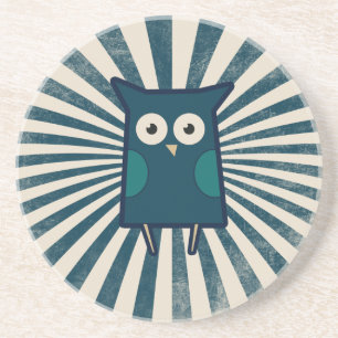 Cute Blue Owl Coaster