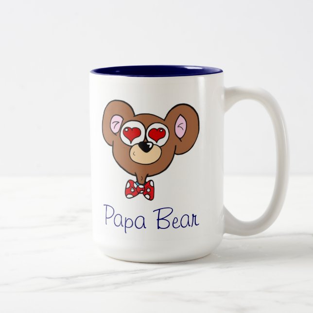 Cute Blue Papa Bear Coffee Mug (Right)