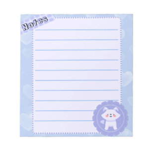 Cute Blue Pastel Baby Wolf  Notepad