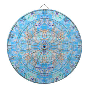 Cute blue pastel floral bandana dartboard