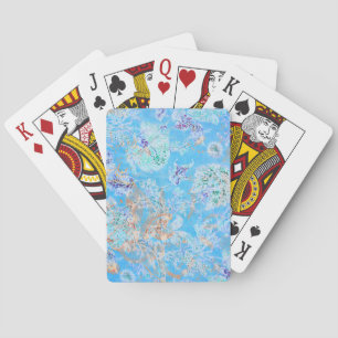 Cute blue pastel floral bandana playing cards