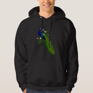 Cute Blue Peacock Cute Birds Animal Graphic Hoodie
