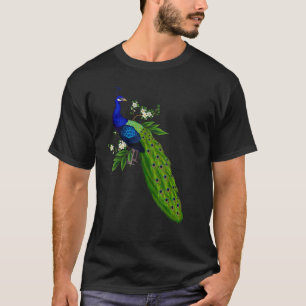 Cute Blue Peacock Cute Birds Animal Graphic T-Shirt