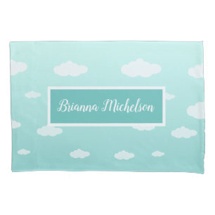 Cute Blue Personalized Cloud Pillow for Kids Pillowcase