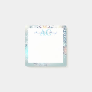Cute Blue Personalized Monogram Name Post-it Notes