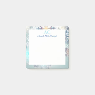 Cute Blue Personalized Monogram Name Post-it Notes