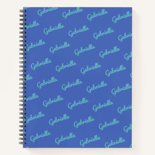 Cute Blue Personalized Script Name Sketchbook Notebook