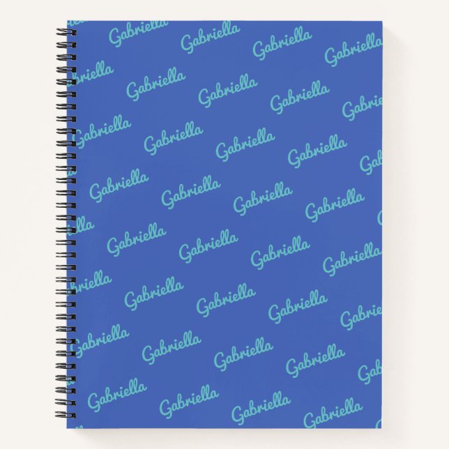 Cute Blue Personnalisé Nom De Script Livre D'Esqui (Devant)