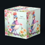 Cute Blue Pink Bird Floral Favour Box<br><div class="desc">Beautiful Cute Blue Pink Bird Floral Favour Box</div>