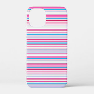 Cute blue pink stripes iPhone 12 mini case