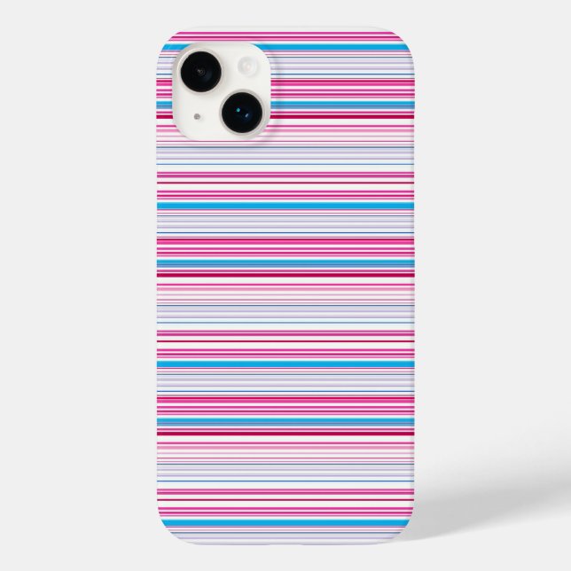 Cute blue pink stripes Case-Mate iPhone case (Back)
