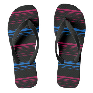 Cute blue pink stripes  flip flops
