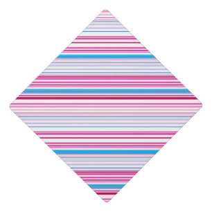 Cute blue pink stripes graduation cap topper