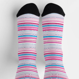 Cute blue pink stripes socks