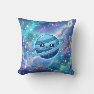 Cute Blue Planet Galaxy Pillow