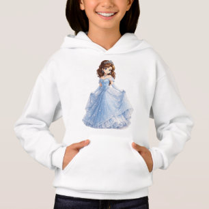 Cute Blue Princess Girl Hoodie
