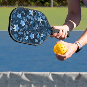 Cute Blue Pro Floral  Pickleball Paddle