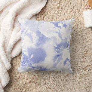 Cute Blue / Purple And White Abstract Pattern. Throw Pillow