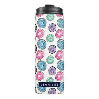 Cute blue purple pink geode pattern personalized thermal tumbler