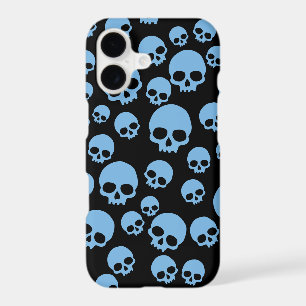 Cute Blue Random Skulls Pattern
