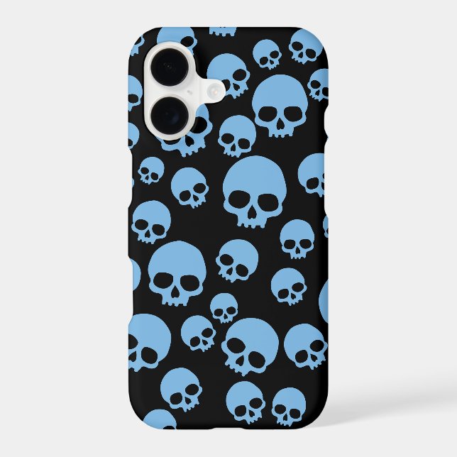 Cute Blue Random Skulls Pattern (Back)