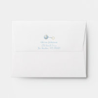 Cute blue Rattle baby boy Return Address 