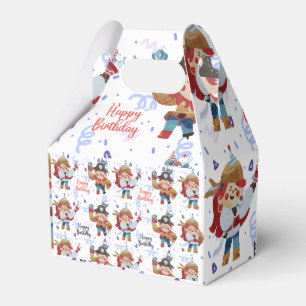 Cute blue & red pirate theme favor box