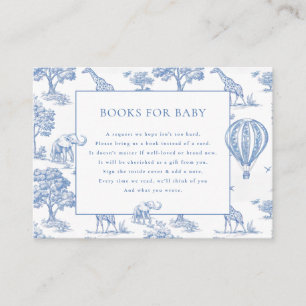 cute blue safari baby shower books for baby  enclosure card