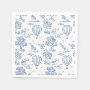 cute blue safari baby shower books for baby  napkin