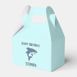Cute blue shark personalized favor box
