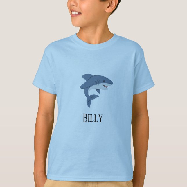 Cute blue shark personalized T-Shirt (Front)