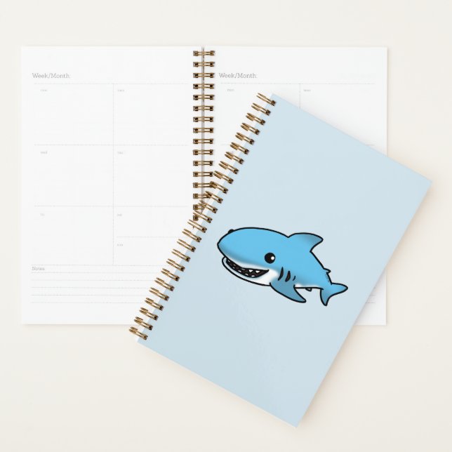 cute blue shark planner (Display)
