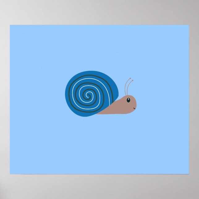 Cute blue Snail Poster (Front)