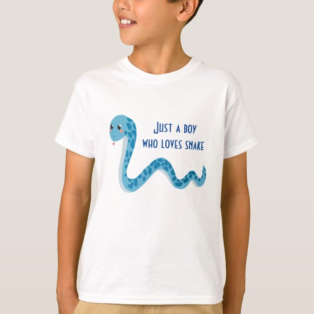 Cute Blue Snake t-Shirt for kids (Front)