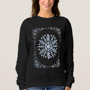 Cute Blue Snowflake Pattern For Girls And Winter V Sweatshirt