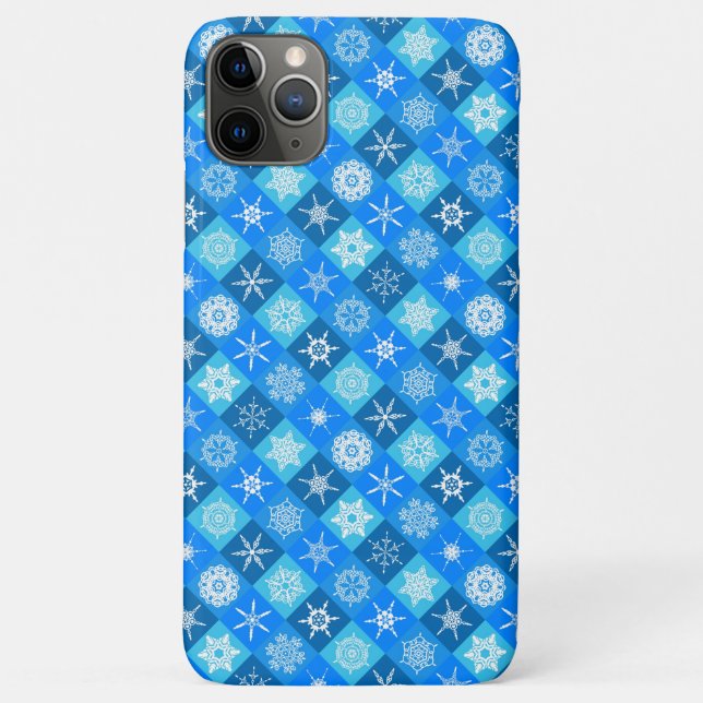 Cute blue snowflake patterns design Case-Mate iPhone case (Back)