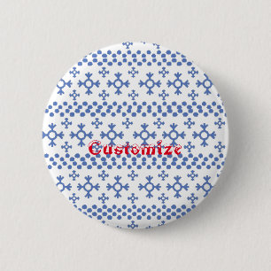 Cute Blue Snowflakes Pattern Thunder_Cove 2 Inch Round Button