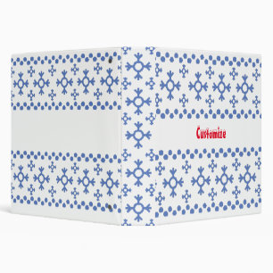 Cute Blue Snowflakes Pattern Thunder_Cove Binder
