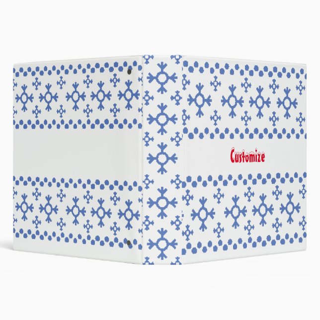 Cute Blue Snowflakes Pattern Thunder_Cove Binder (Background)