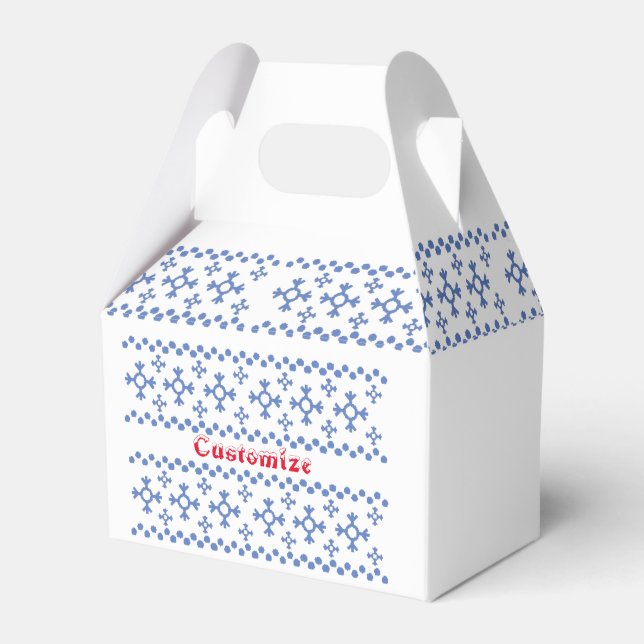 Cute Blue Snowflakes Pattern Thunder_Cove Favor Box (Front Side)