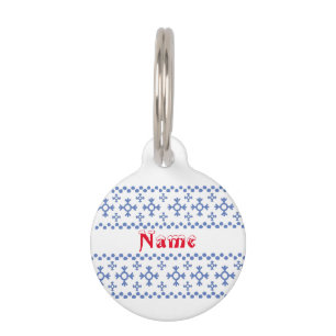 Cute Blue Snowflakes Pattern Thunder_Cove Pet Tag