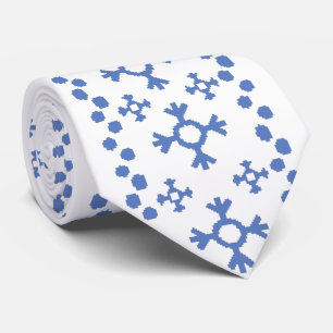 Cute Blue Snowflakes Pattern Thunder_Cove Tie