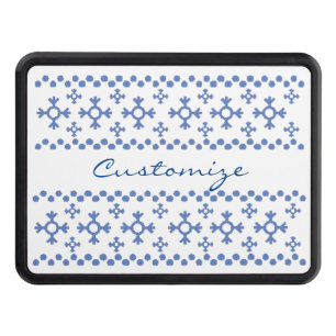 Cute Blue Snowflakes Pattern Thunder_Cove Trailer Hitch Cover
