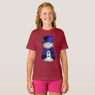 Cute Blue Snowman T-Shirt