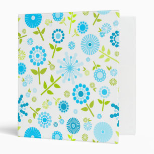 Cute blue spring flowers binder