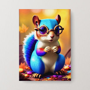 Cute Blue Squirrel with Glasses-56786