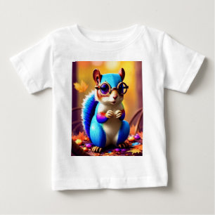 Cute Blue Squirrel with Glasses-56786 Baby T-Shirt